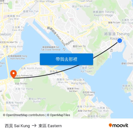 西貢 Sai Kung to 東區 Eastern map