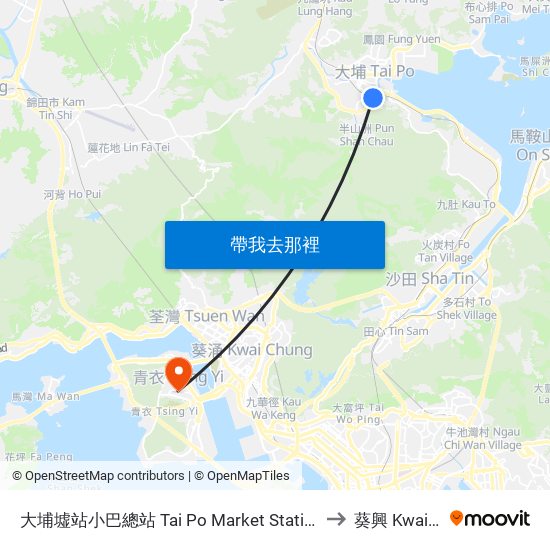 大埔墟站小巴總站 Tai Po Market Station Plb Terminus to 葵興 Kwai Tsing map