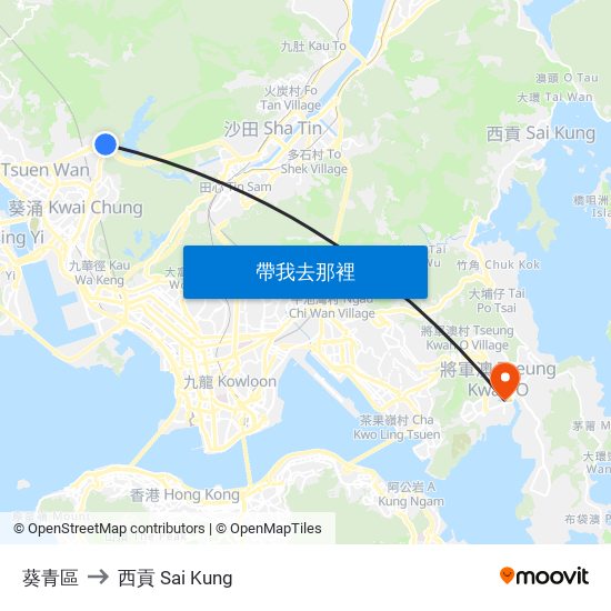 葵青區 to 西貢 Sai Kung map