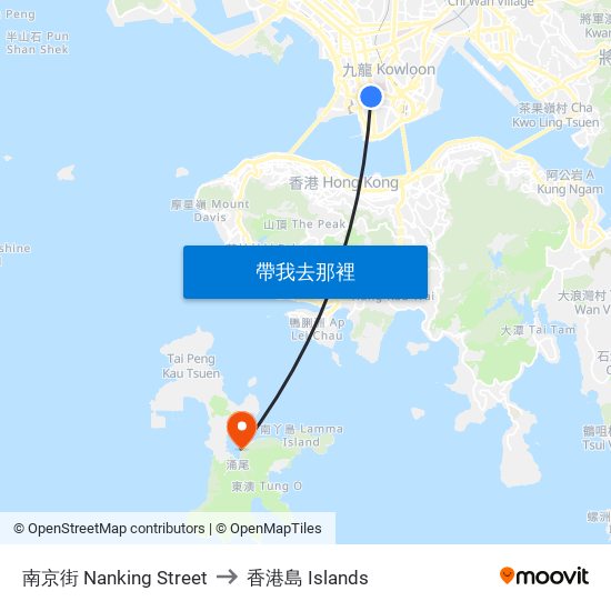 南京街 Nanking Street to 香港島 Islands map