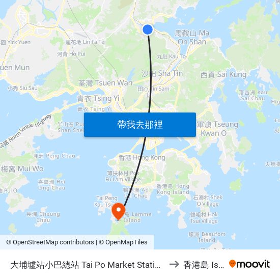 大埔墟站小巴總站 Tai Po Market Station Plb Terminus to 香港島 Islands map