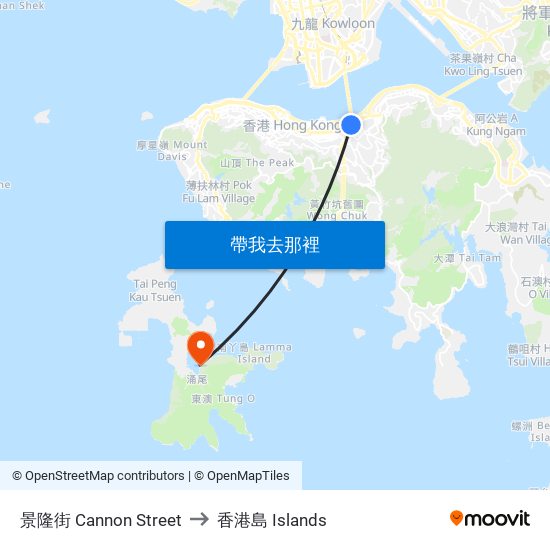 景隆街 Cannon Street to 香港島 Islands map