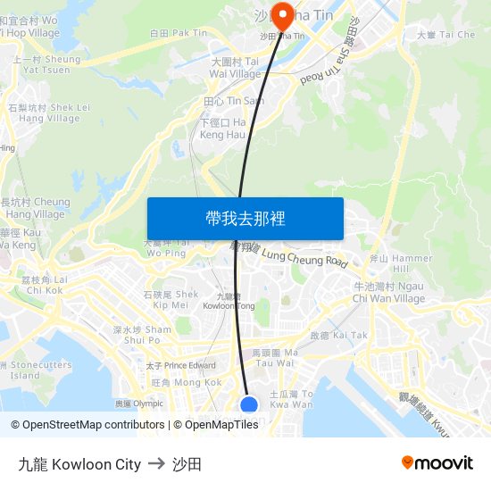 九龍 Kowloon City to 九龍 Kowloon City map