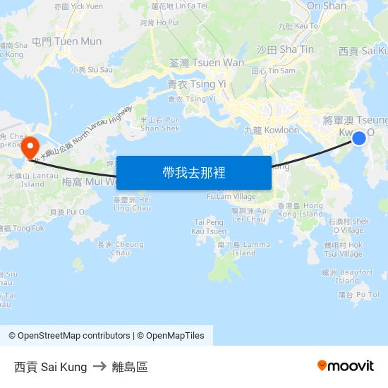 西貢 Sai Kung to 離島區 map