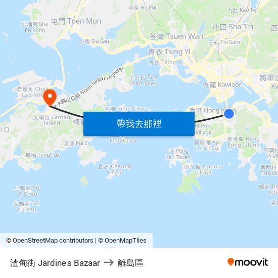 渣甸街 Jardine's Bazaar to 離島區 map