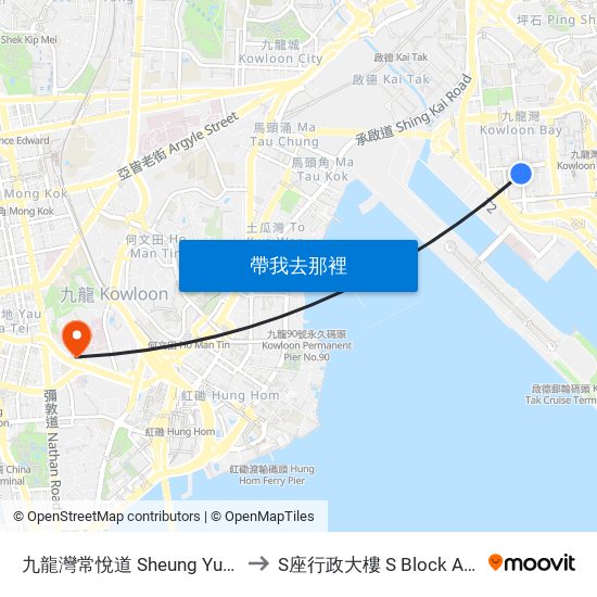 九龍灣常悅道 Sheung Yuet Road Kowloon Bay to S座行政大樓 S Block Administration Block map