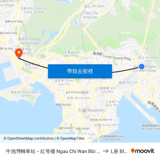 牛池灣轉車站－紅萼樓 Ngau Chi Wan Bbi - Hung Ngok House to L座 Block L map