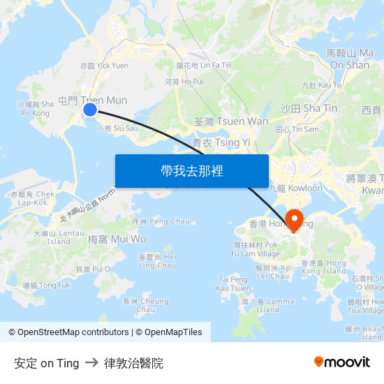 安定 on Ting to 律敦治醫院 map