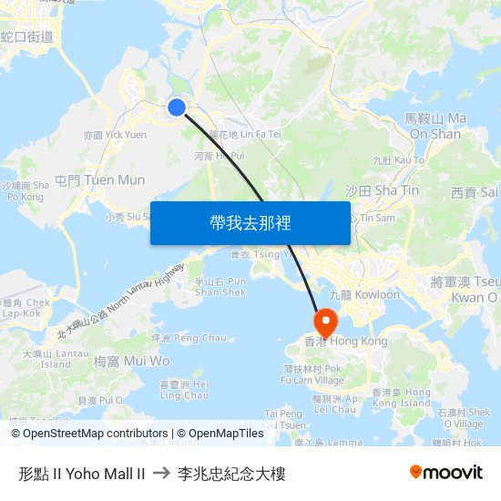 形點 II Yoho Mall II to 李兆忠紀念大樓 map