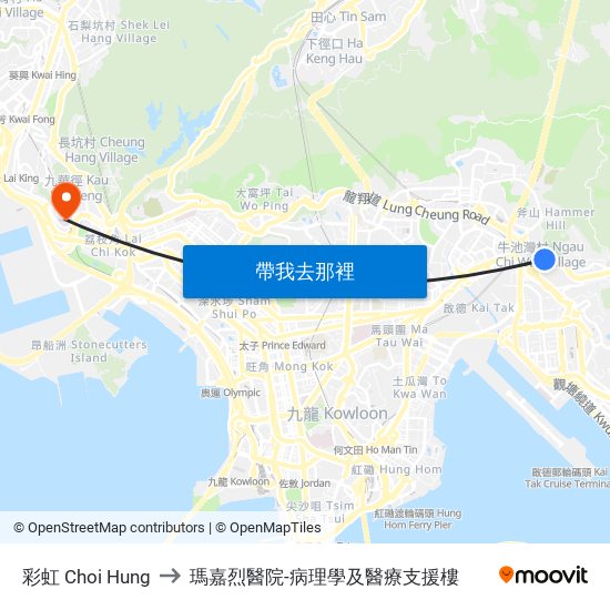 彩虹 Choi Hung to 瑪嘉烈醫院-病理學及醫療支援樓 map