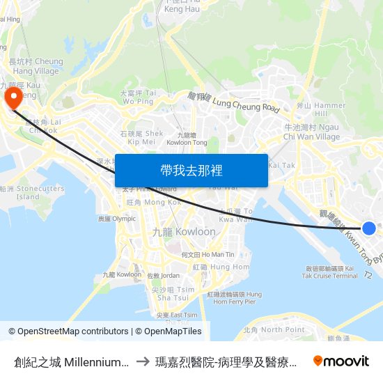 創紀之城 Millennium City to 瑪嘉烈醫院-病理學及醫療支援樓 map