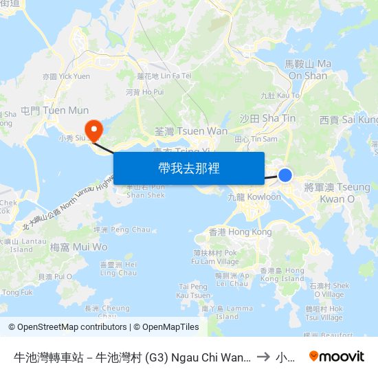 牛池灣轉車站－牛池灣村 (G3) Ngau Chi Wan Bbi - Ngau Chi Wan Village (G3) to 小欖醫院 map