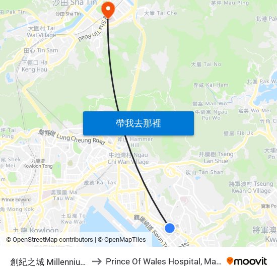 創紀之城 Millennium City to Prince Of Wales Hospital, Main Block map