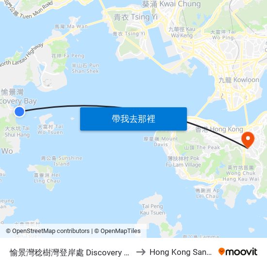 愉景灣稔樹灣登岸處 Discovery Bay Nim Shue Wan Landing Steps to Hong Kong Sanatorium & Hospital map