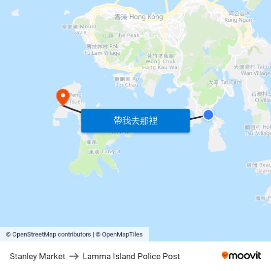 Stanley Market to Stanley Market map