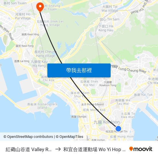 紅磡山谷道 Valley Road Hung Hom to 和宜合道運動場 Wo Yi Hop Road Sport Ground map