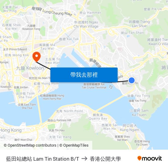 藍田站總站 Lam Tin Station B/T to 香港公開大學 map