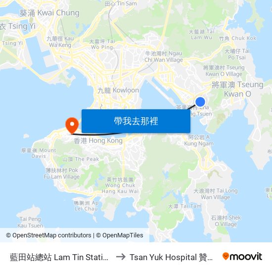 藍田站總站 Lam Tin Station B/T to Tsan Yuk Hospital 贊育醫院 map