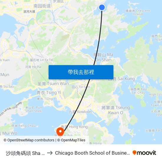 沙頭角碼頭 Sha Tau Kok Pier to Chicago Booth School of Business Hong Kong campus map