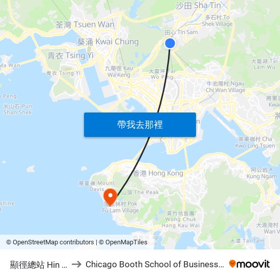 顯徑總站 Hin Keng B/T to Chicago Booth School of Business Hong Kong campus map