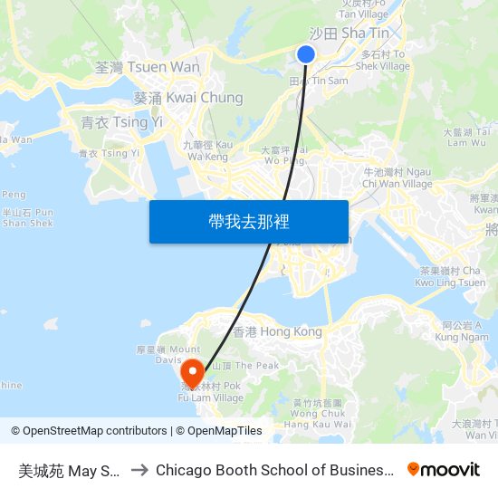 美城苑 May Shing Court to Chicago Booth School of Business Hong Kong campus map