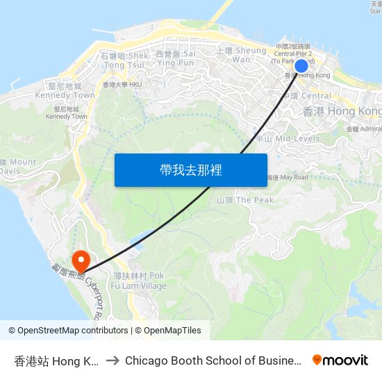 香港站 Hong Kong Station to Chicago Booth School of Business Hong Kong campus map