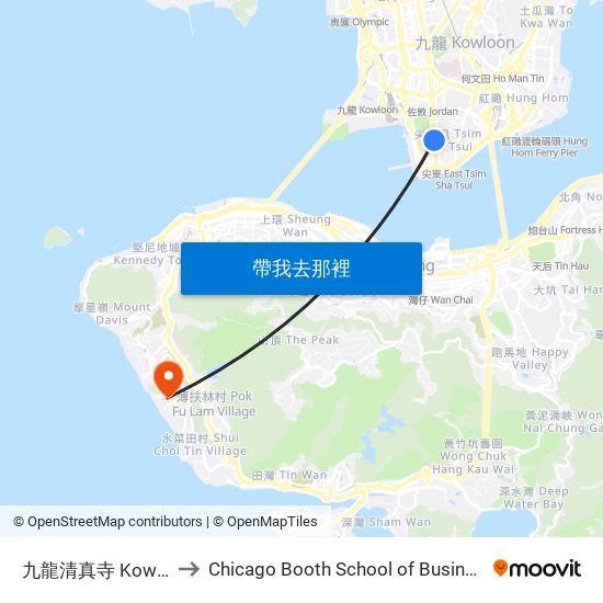 九龍清真寺 Kowloon Mosque to Chicago Booth School of Business Hong Kong campus map