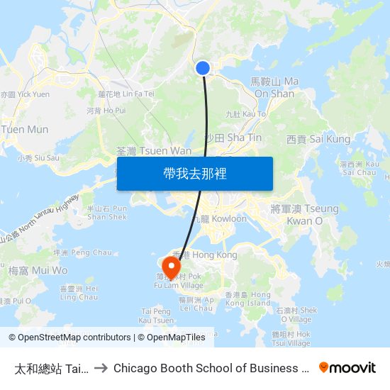 太和總站 Tai Wo B/T to Chicago Booth School of Business Hong Kong campus map