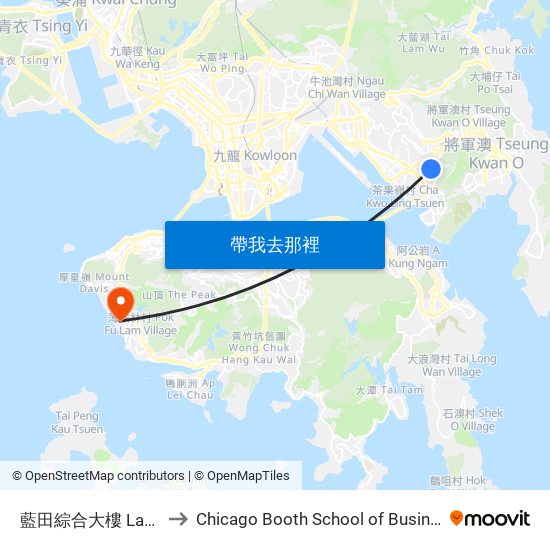 藍田綜合大樓 Lam Tin Complex to Chicago Booth School of Business Hong Kong campus map