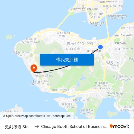 史釗域道 Stewart Road to Chicago Booth School of Business Hong Kong campus map