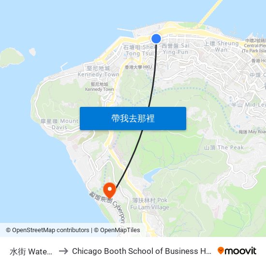 水街 Water Street to Chicago Booth School of Business Hong Kong campus map