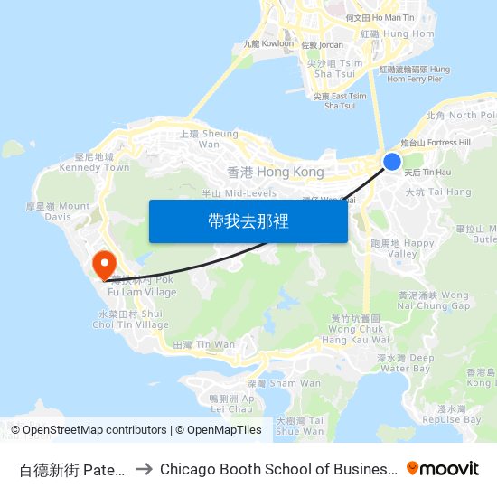 百德新街 Paterson Street to Chicago Booth School of Business Hong Kong campus map