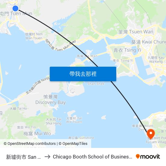 新墟街市 San Hui Market to Chicago Booth School of Business Hong Kong campus map