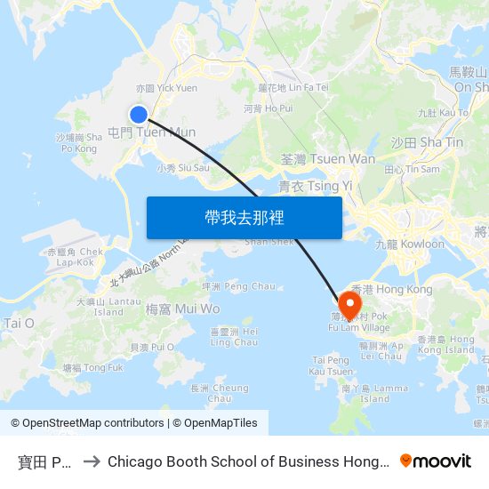 寶田 Po Tin to Chicago Booth School of Business Hong Kong campus map