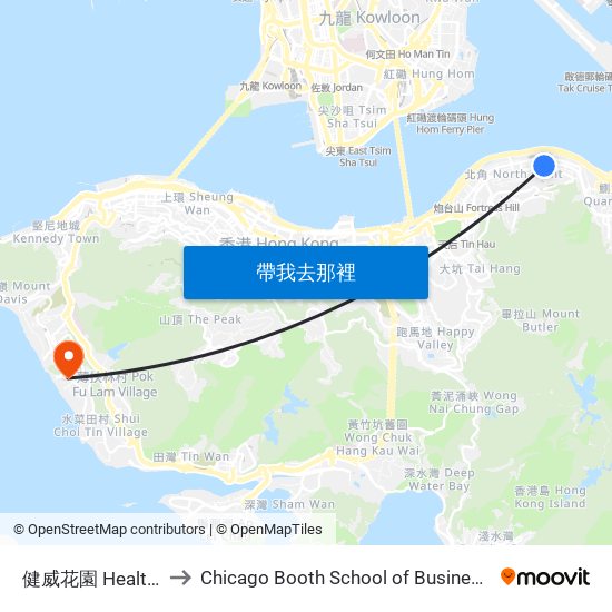 健威花園 Healthy Gardens to Chicago Booth School of Business Hong Kong campus map