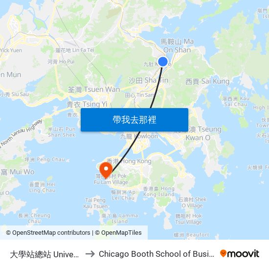 大學站總站 University Station B/T to Chicago Booth School of Business Hong Kong campus map