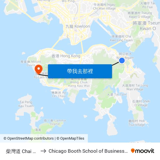 柴灣道 Chai Wan Road to Chicago Booth School of Business Hong Kong campus map