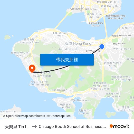 天樂里 Tin LOK Lane to Chicago Booth School of Business Hong Kong campus map
