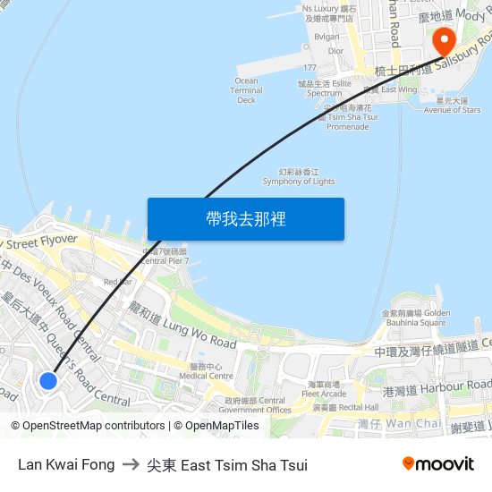 Lan Kwai Fong to Lan Kwai Fong map