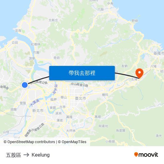 五股區 to Keelung map
