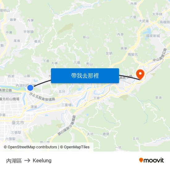 內湖區 to Keelung map
