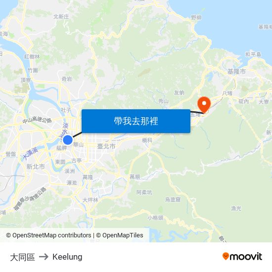 大同區 to Keelung map