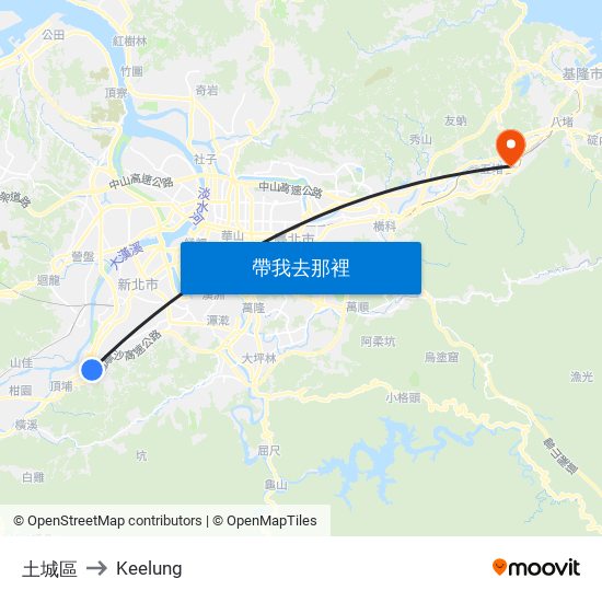 土城區 to Keelung map