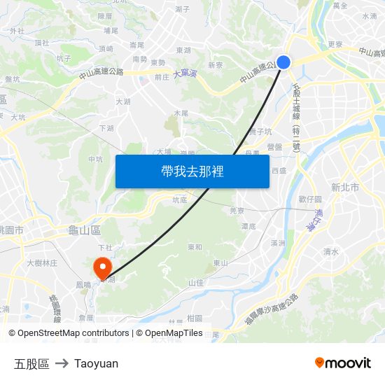 五股區 to Taoyuan map