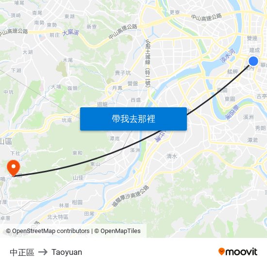 中正區 to Taoyuan map