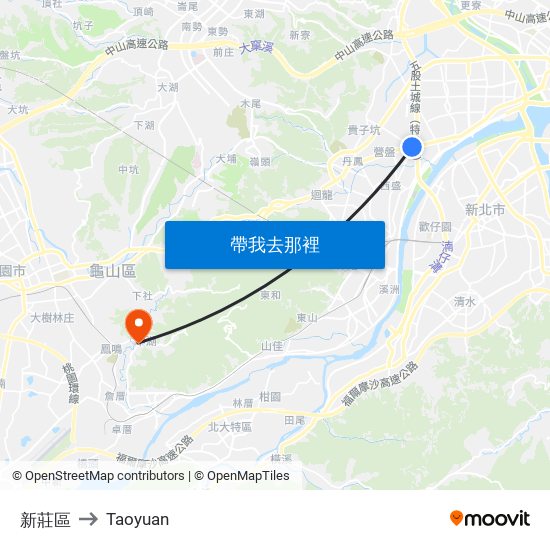 新莊區 to Taoyuan map