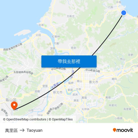 萬里區 to Taoyuan map