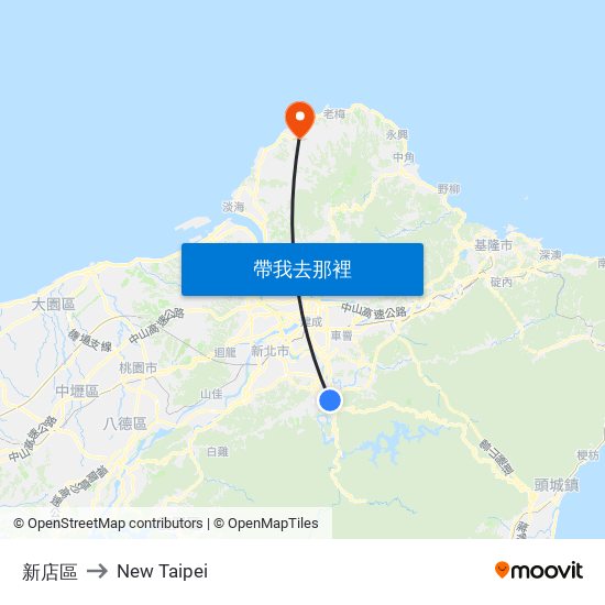 新店區 to New Taipei map