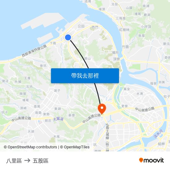 八里區 to 五股區 map