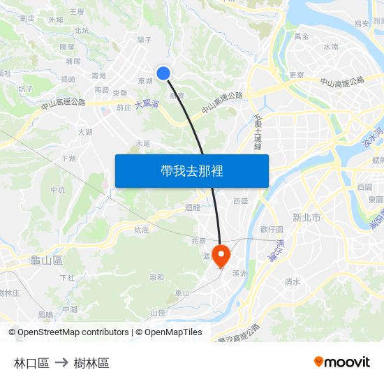 林口區 to 樹林區 map